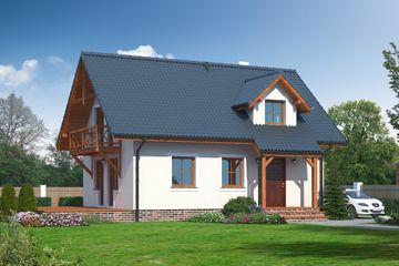  Projekt domu Olesno 3rs (KRP1060) - projekt domu parterowego z poddaszem - Zdjęcie 1