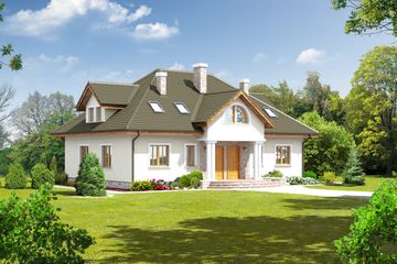  Projekt domu Szczepanów (KRP1061) - projekt domu parterowego z poddaszem - Zdjęcie 1