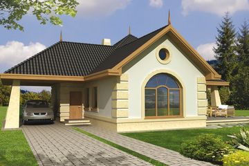  Projekt domu Szafran A wiata (WRD1193) - projekt domu parterowego z poddaszem - Zdjęcie 2