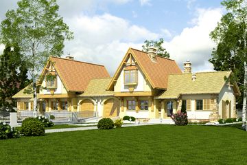  Projekt domu Abigail z garażem 1-st. bliźniak [A-BL] (WRF1370) - projekt domu parterowego z poddaszem - Zdjęcie 1