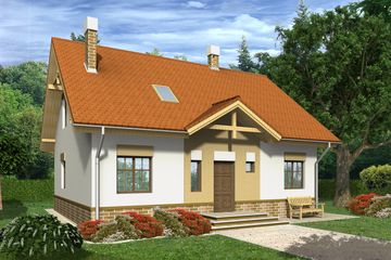  Projekt domu Lidka II bez garażu [B] (WRF1373) - projekt domu parterowego z poddaszem - Zdjęcie 1