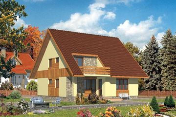  Projekt domu WB-030 (KRA3525) - projekt domu parterowego z poddaszem - Zdjęcie 1