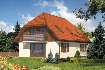  Projekt domu WB-0002 (KRA3526) - projekt domu parterowego z poddaszem - Zdjęcie 1