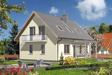  Projekt domu WB-0003 (KRA3527) - projekt domu parterowego z poddaszem - Zdjęcie 1