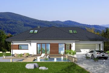  Projekt domu Kanada (BBE1012) - projekt domu parterowego z poddaszem - Zdjęcie 1