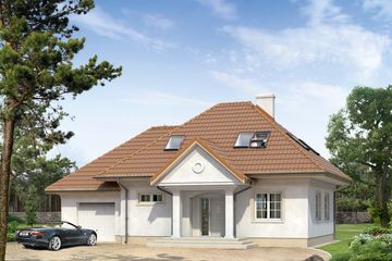  Projekt domu Szafran 4 (BSA1537) - projekt domu parterowego z poddaszem - Zdjęcie 1
