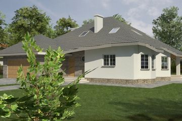  Projekt domu DJ 178 2st. (WAM1084) - projekt domu parterowego z poddaszem - Zdjęcie 1