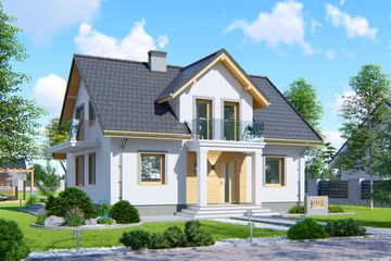  Projekt domu APS 202 (LUA1250) - projekt domu parterowego z poddaszem - Zdjęcie 1