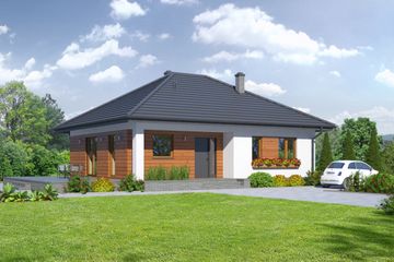  Projekt domu Piaseczno 1m (KRP1384) - projekt domu parterowego - Zdjęcie 1