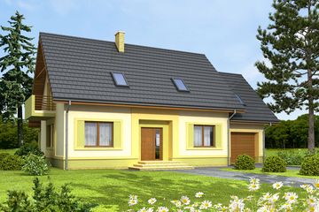  Projekt domu Kiwi 2 (WOF1018) - projekt domu parterowego z poddaszem - Zdjęcie 1
