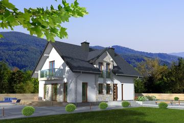  Projekt domu Lizbona (BBE1014) - projekt domu parterowego z poddaszem - Zdjęcie 1