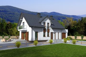  Projekt domu Mediolan (BBE1017) - projekt domu parterowego z poddaszem - Zdjęcie 1