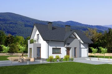  Projekt domu Ontario (BBE1021) - projekt domu parterowego z poddaszem - Zdjęcie 1