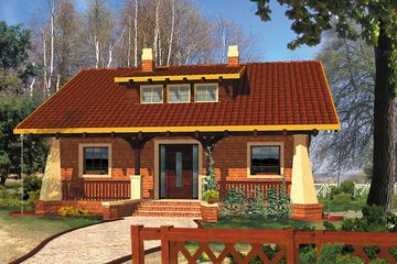  Projekt domu Herkules I (WRH1068) - projekt domu parterowego z poddaszem - Zdjęcie 1