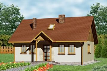  Projekt domu Domek Lipowy (018 JK) (SLF1000) - projekt domu parterowego z poddaszem - Zdjęcie 1