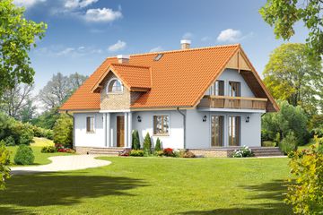  Projekt domu Bukowo 5 (KRP1086) - projekt domu parterowego z poddaszem - Zdjęcie 1