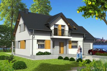  Projekt domu Tymek z garażem 1-st. [A] (WRF1378) - projekt domu parterowego z poddaszem - Zdjęcie 1