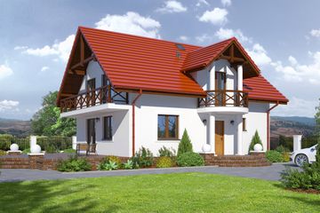  Projekt domu Jaworze nowe k (KRP1106) - projekt domu parterowego z poddaszem - Zdjęcie 1