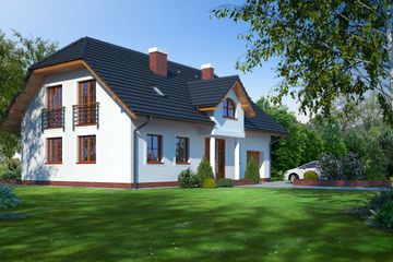  Projekt domu Firlejów (KRP1107) - projekt domu parterowego z poddaszem - Zdjęcie 1