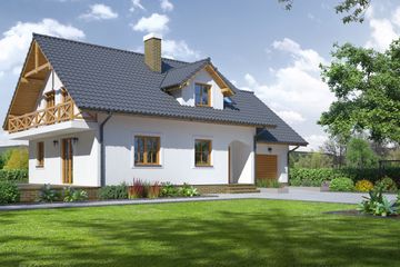  Projekt domu Osiek 5 (KRP1110) - projekt domu parterowego z poddaszem - Zdjęcie 1