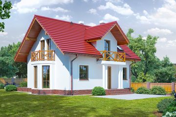  Projekt domu Gilowo a (KRP1111) - projekt domu parterowego z poddaszem - Zdjęcie 1