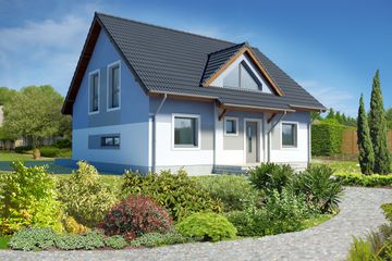  Projekt domu Darmstadt Pasywny 2 LDP02 (WOB1086) - projekt domu parterowego z poddaszem - Zdjęcie 1