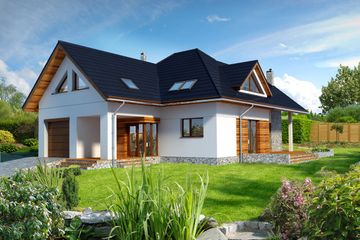  Projekt domu Avalon III DCP206b (WOB1150) - projekt domu parterowego z poddaszem - Zdjęcie 1