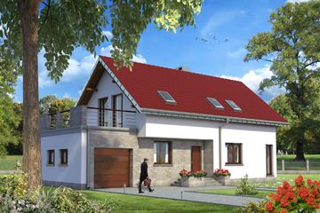  Projekt domu Liliana - murowana - beton komórkowy (KRD2469) - projekt domu parterowego z poddaszem - Zdjęcie 1