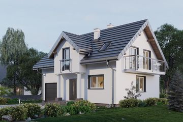  Projekt domu Tomir Lux (1182) (KRD2160) - projekt domu parterowego z poddaszem - Zdjęcie 1