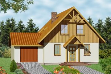  Projekt domu Domek Południowy (015 SK + G) (SLF1016) - projekt domu parterowego z poddaszem - Zdjęcie 1