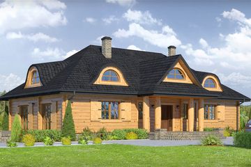  Projekt domu Chmielniki dw (KRP1120) - projekt domu parterowego z poddaszem - Zdjęcie 1