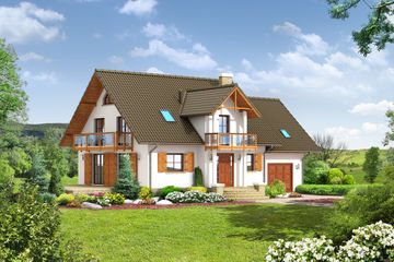  Projekt domu Sławno (KRP1121) - projekt domu parterowego z poddaszem - Zdjęcie 1