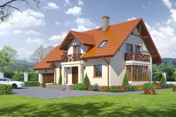  Projekt domu Mirów 3 (KRP1093) - projekt domu parterowego z poddaszem - Zdjęcie 1