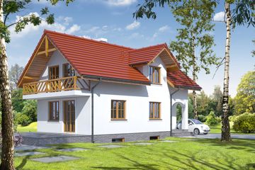  Projekt domu Osiek wąski 9 (KRP1094) - projekt domu parterowego z poddaszem - Zdjęcie 1