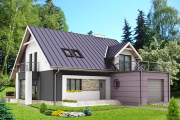  Projekt domu HG-P3A (KRM1071) - projekt domu parterowego z poddaszem - Zdjęcie 1