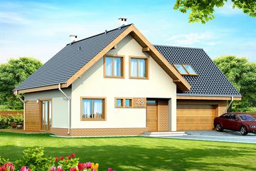  Projekt domu Noelia 2M (WOK1040) - projekt domu parterowego z poddaszem - Zdjęcie 1