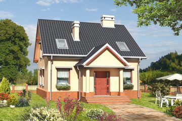  Projekt domu Staś (637) (KRD1580) - projekt domu parterowego z poddaszem - Zdjęcie 1