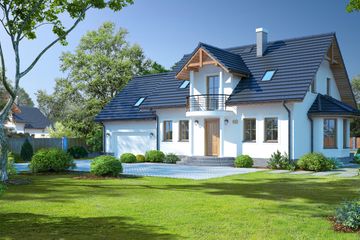  Projekt domu Mirów 5 (KRP1096) - projekt domu parterowego z poddaszem - Zdjęcie 1