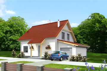  Projekt domu Barcelona DCP132 (WOB1075) - projekt domu parterowego z poddaszem - Zdjęcie 1