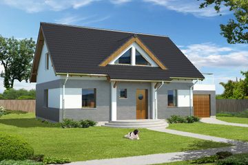  Projekt domu Darmstadt Pasywny 1 LDP01 (WOB1078) - projekt domu parterowego z poddaszem - Zdjęcie 1