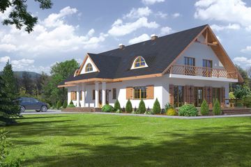  Projekt domu Chmielniki m14 (KRP1475) - projekt domu parterowego z poddaszem - Zdjęcie 1