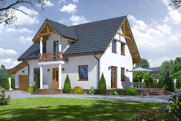  Projekt domu Dziekanów 3 (KRP1481) - projekt domu parterowego z poddaszem - Zdjęcie 1