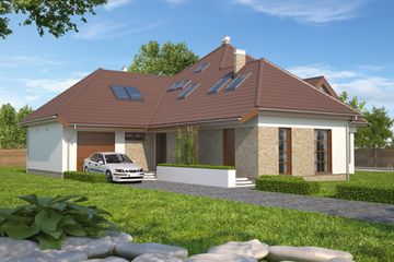  Projekt domu Kansas DCP148 (WOB1095) - projekt domu parterowego z poddaszem - Zdjęcie 1