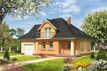  Projekt domu Benon-2 - murowana – ceramika (KRD2065) - projekt domu parterowego z poddaszem - Zdjęcie 1