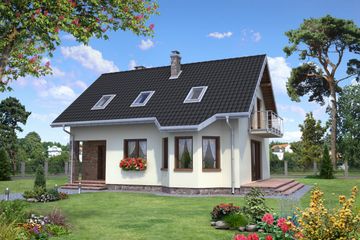  Projekt domu Calineczka Rex (1110) (KRD2066) - projekt domu parterowego z poddaszem - Zdjęcie 1