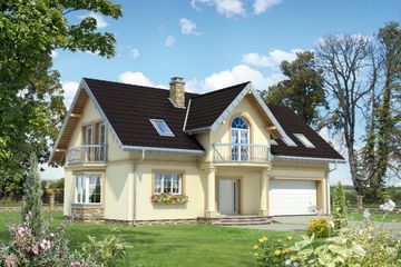  Projekt domu Dymsza Polo G2 (1128) (KRD2070) - projekt domu parterowego z poddaszem - Zdjęcie 1