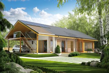  Projekt domu Eryk (z wiatą) (WRC1996) - projekt domu parterowego - Zdjęcie 1