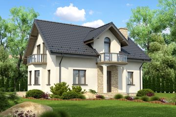  Projekt domu Soliera (KRH1177) - projekt domu parterowego z poddaszem - Zdjęcie 1