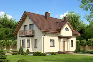  Projekt domu Rossano (KRH1178) - projekt domu parterowego z poddaszem - Zdjęcie 1