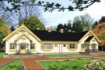  Projekt domu Hania bez garażu bliźniak [B-BL] (WRF1168) - projekt domu parterowego z poddaszem - Zdjęcie 1